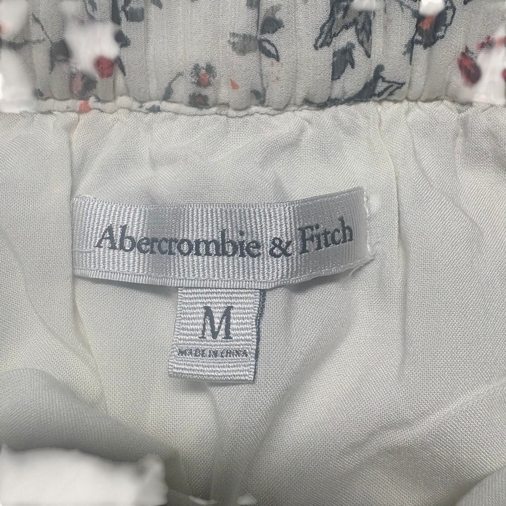 Abercrombie & Fitch Mini Skirt Medium White Floral Ruffle Tiered Chiffon - Picture 2 of 6